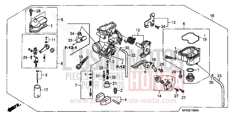 CARBURETOR for CRF230F EXTREME RED (R292) from 2007