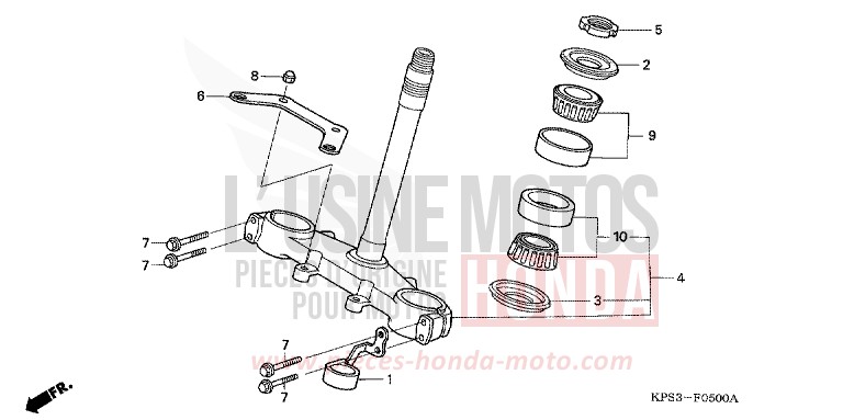 STEERING STEM for CRF230F EXTREME RED (R292) from 2007