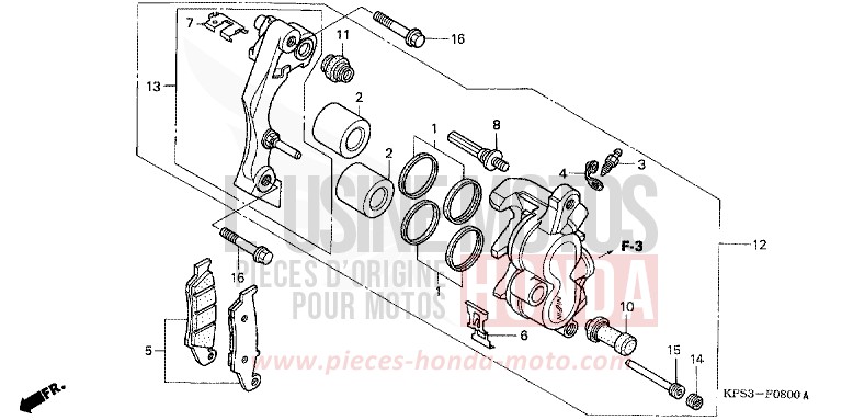 FRONT BRAKE CALIPER for CRF230F EXTREME RED (R292) from 2007