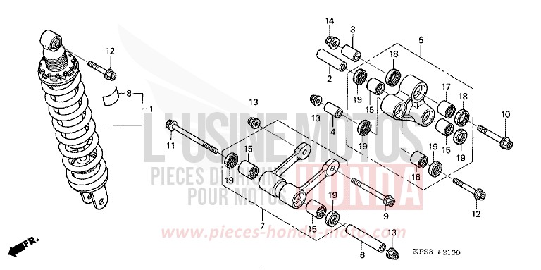 REAR CUSHION for CRF230F EXTREME RED (R292) from 2007