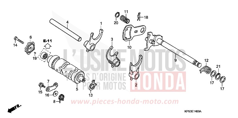 GEARSHIFT DRUM for CRF230F EXTREME RED (R292) from 2008