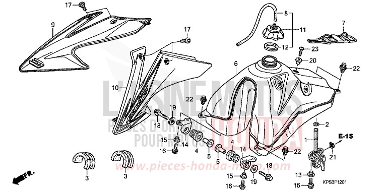 FUEL TANK (CRF230F8/9/B) for CRF230F EXTREME RED (R292) from 2008