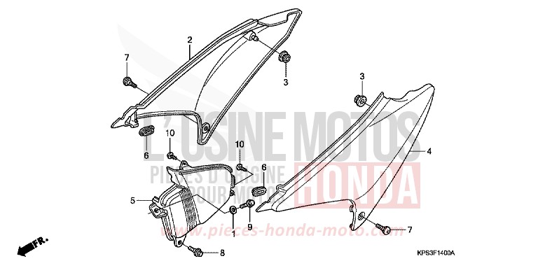 SIDE COVER for CRF230F EXTREME RED (R292) from 2008