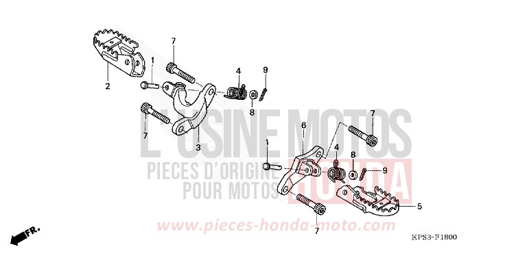 PEDANA per CRF230F EXTREME RED (R292) del 2008