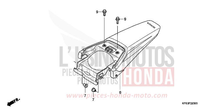 REAR FENDER for CRF230F EXTREME RED (R292) from 2008