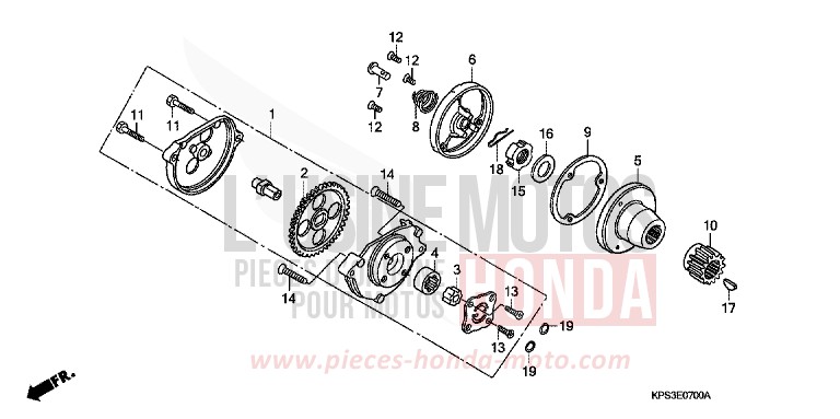 OIL PUMP for CRF230F EXTREME RED (R292) from 2009
