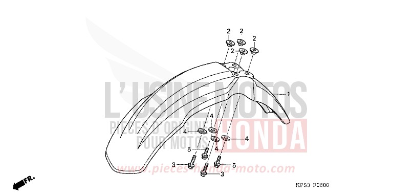 FRONT FENDER for CRF230F EXTREME RED (R292) from 2009