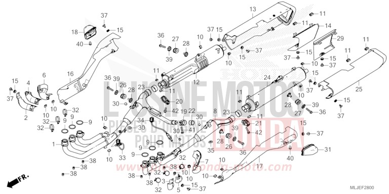 EXHAUST MUFFLER for GL1800 HEAVY GRAY METALLIC-U (NH194B) from 2024
