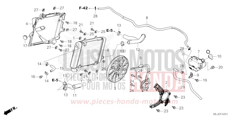 RADIATOR (L.) for GL1800 HEAVY GRAY METALLIC-U (NH194B) from 2024