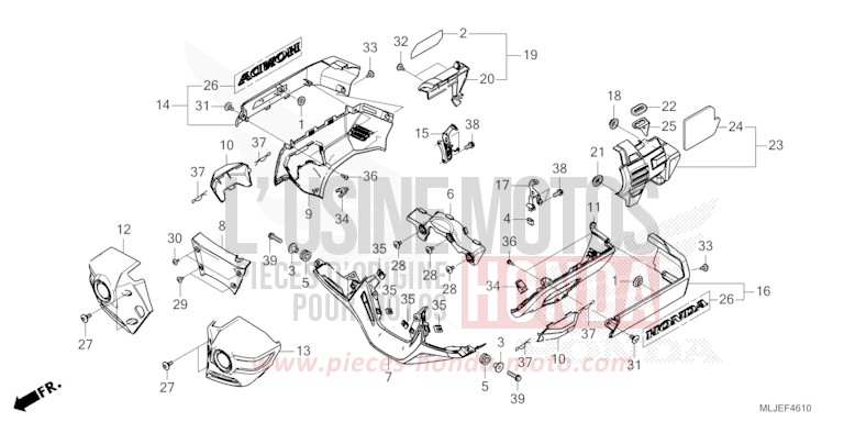 ENGINE COVER for GL1800 HEAVY GRAY METALLIC-U (NH194B) from 2024