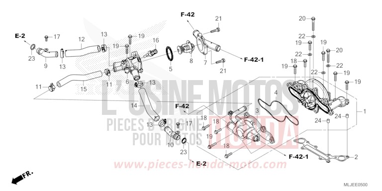 WATER PUMP for GL1800 BETA SILVER METALLIC (NHC07E) from 2024