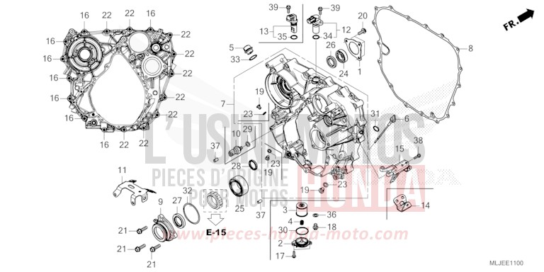 REAR CRANKCASE for GL1800 BETA SILVER METALLIC (NHC07E) from 2024