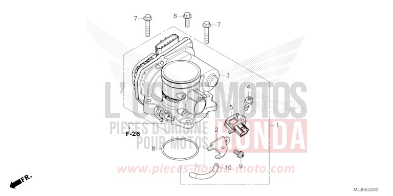 THROTTLE BODY for GL1800 BETA SILVER METALLIC (NHC07E) from 2024