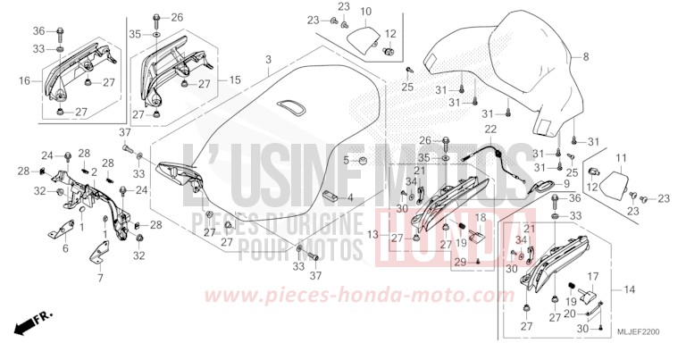 SEAT for GL1800 BETA SILVER METALLIC (NHC07E) from 2024