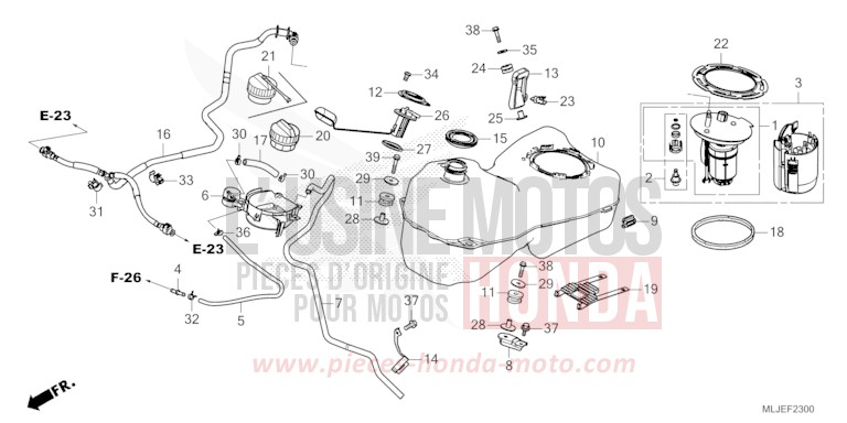 FUEL TANK for GL1800 BETA SILVER METALLIC (NHC07E) from 2024