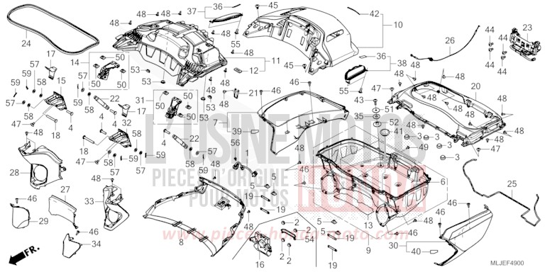 LUGGAGE BOX for GL1800 BETA SILVER METALLIC (NHC07E) from 2024