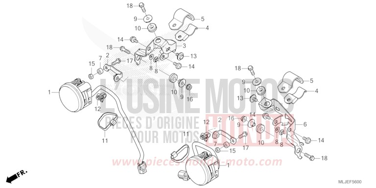 PHARE ANTIBROUILLARD for GL1800 BETA SILVER METALLIC (NHC07E) from 2024