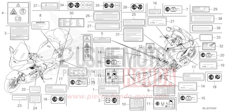 CAUTION LABEL for GL1800 BETA SILVER METALLIC (NHC07E) from 2024