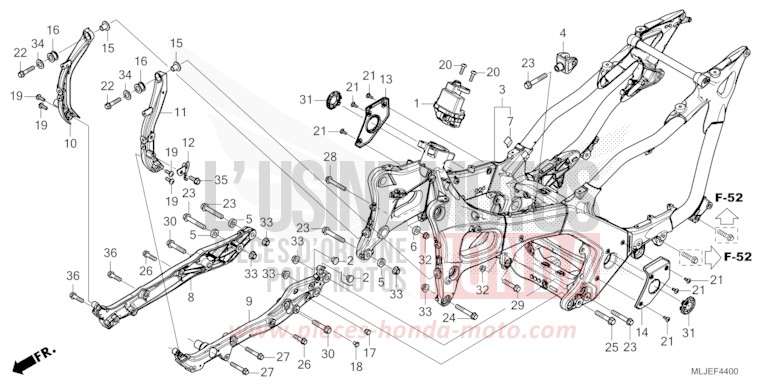 FRAME BODY for GL1800 PEARL GLARE WHITE (NHB53B) from 2024