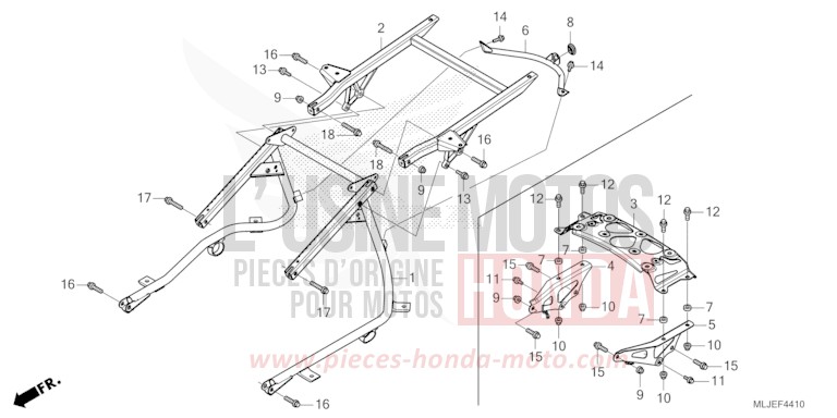 LUGGAGE RACK for GL1800 PEARL GLARE WHITE (NHB53B) from 2024