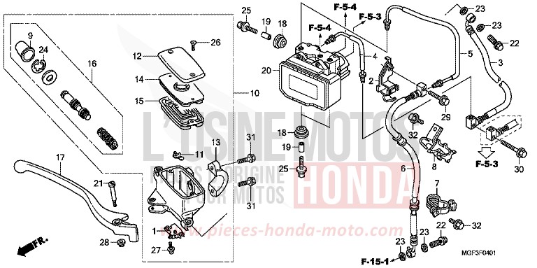 MAITRE-CYLINDRE DE FREIN AVANT CYLINDRE (FJS600A9-2KO/FJS600AB) for   from 