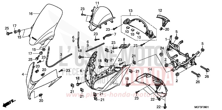 GAINE DE PROTECTION AVANT (FJS600A9-2KO/FJS600AB/DB) for   from 