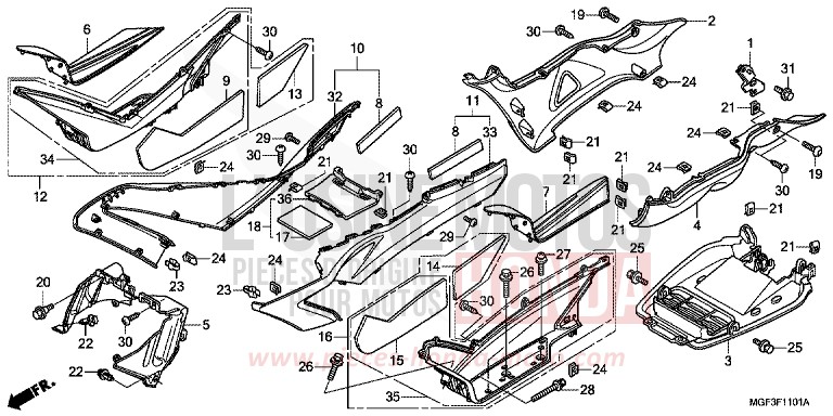 MARCHE DE PLANCHER/COUVERCLE INFERIEUR (FJS600A9-2KO/FJS600AB/DB) for   from 
