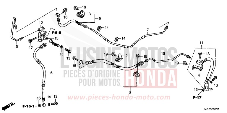 TUYAUTERIE FREIN ARRIERE (FJS600DB) for   from 