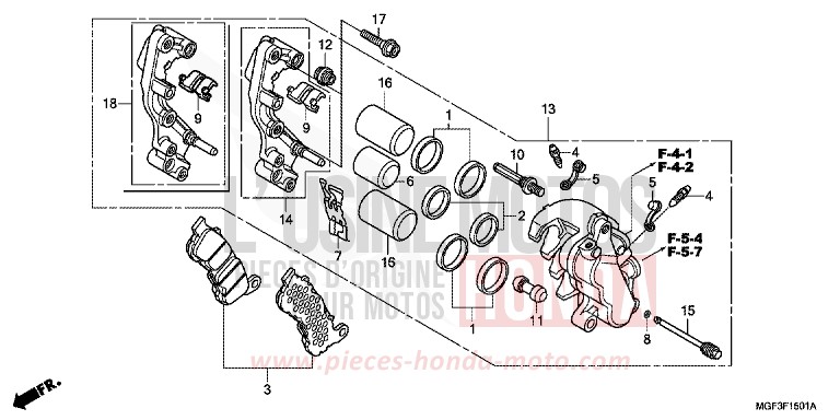 ETRIER DE FREIN AVANT (FJS600A9-2KO/FJS600AB/DB) for   from 