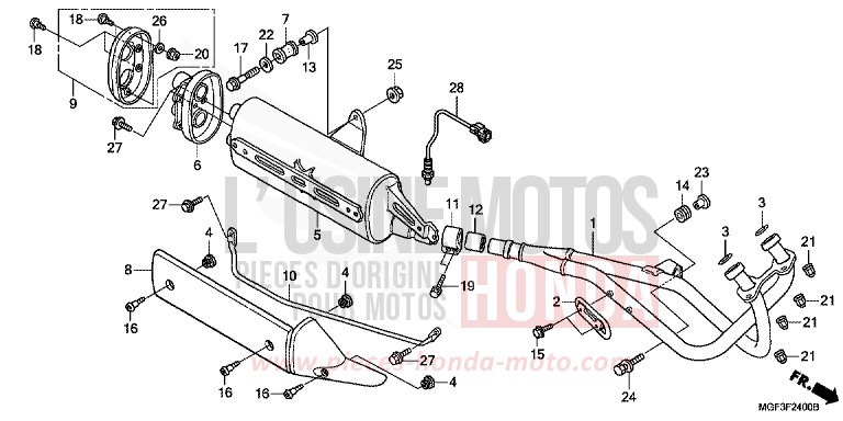 SILENCIEUX D'ECHAPPEMENT (FJS600A9-KO/FJS600AB/DB) for   from 