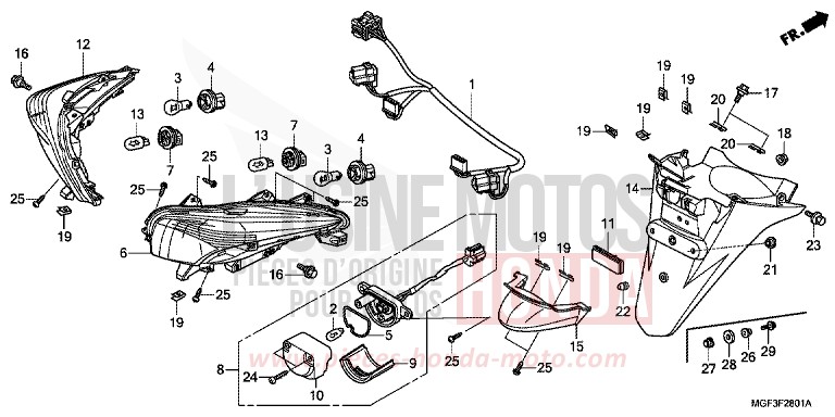 FEU ARRIERE/GARDE-BOUE ARRIERE (FJS600A9-2KO/FJS600AB/DB) for   from 