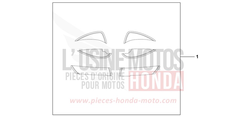 SPORTS BODY STICKER SET for NSC50MPD PEARL PROCYON BLACK (NHA06) from 2012