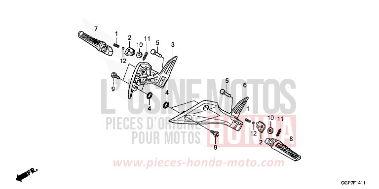 PILLION STEP (NSC502WH/T2) for NSC50WH PEARL SUNBEAM WHITE (NHA66) from 2013