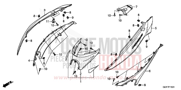 BODY COVER (NSC502WH/T2) for NSC50WH PEARL SUNBEAM WHITE (NHA66) from 2013