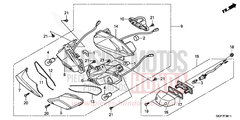 REAR COMBINATION LIGHT (NSC502WH/T2) for NSC50WH PEARL SUNBEAM WHITE (NHA66) from 2013