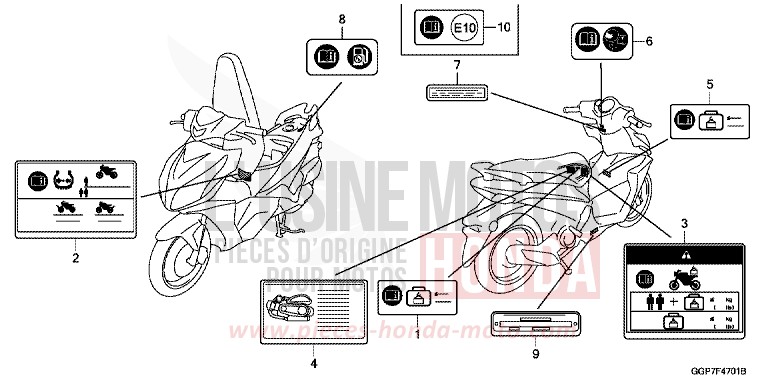 CAUTION LABEL (NSC502WH/T2) for NSC50WH PEARL SUNBEAM WHITE (NHA66) from 2013