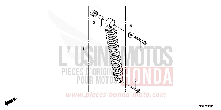 REAR CUSHION for NSC50WH PEARL PROCYON BLACK (NHA06) from 2012