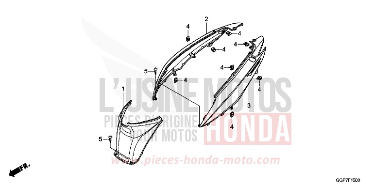 BODY COVER (NSC50/MPD/WH) for NSC50WH PEARL WHITE (NHA20) from 2012