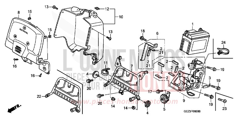 FRONT COVER/BATTERY for Zoomer BLACK (NH1) from 2005