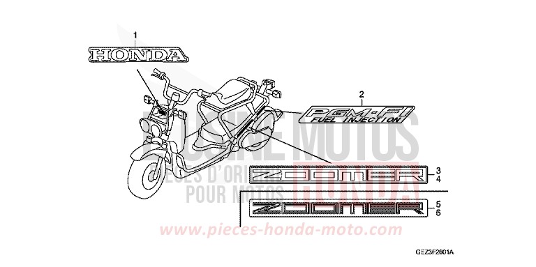 MARK (NPS505/6/8/9) for Zoomer BLACK (NH1) from 2005