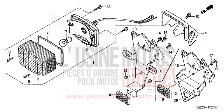 TAILLIGHT (NPS503/5/6) for Zoomer FIGHTING RED (R134) from 2005