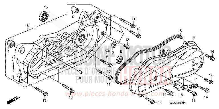 SWINGARM/LEFT CRANKCASE COVER for Zoomer PLASMA YELLOW (Y141) from 2005