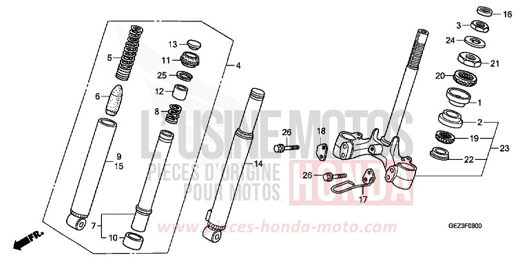 FRONT FORK/FRONT CUSHION for Zoomer BLACK (NH1) from 2006