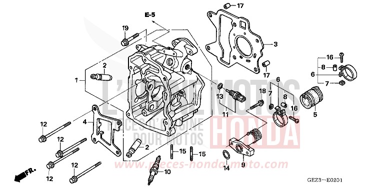 CYLINDER HEAD (NPS505/6) for Zoomer FIGHTING RED (R134) from 2006