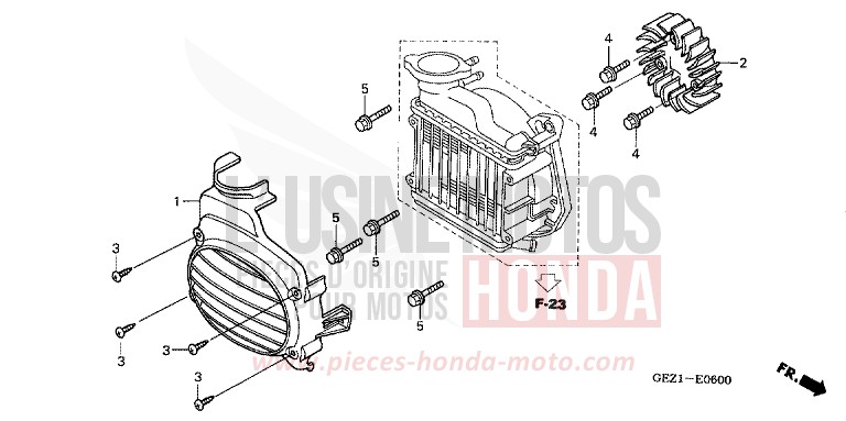 COOLING FAN/FAN COVER for Zoomer FIGHTING RED (R134) from 2006