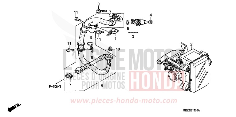 THROTTLE BODY (NPS505/6) for Zoomer FIGHTING RED (R134) from 2006