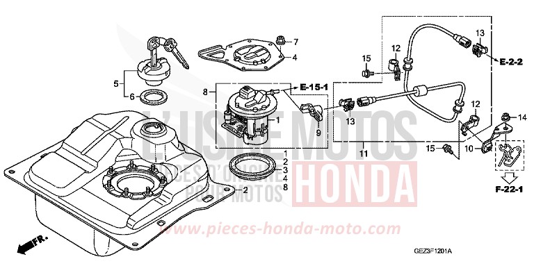 FUEL TANK (NPS505/6/8/9) for Zoomer FIGHTING RED (R134) from 2006