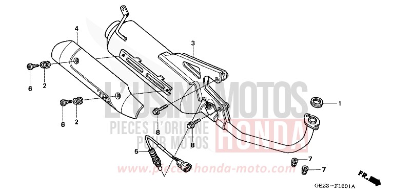 EXHAUST MUFFLER (NPS505/6) for Zoomer FIGHTING RED (R134) from 2006