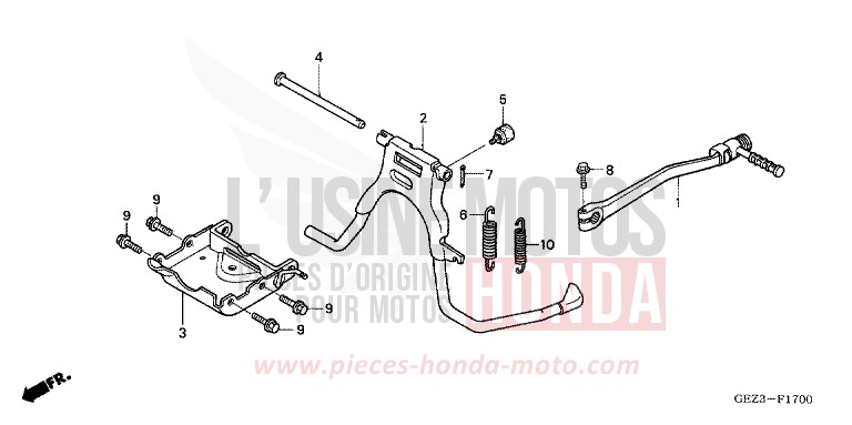 STAND/KICK PEDAL for Zoomer FIGHTING RED (R134) from 2006