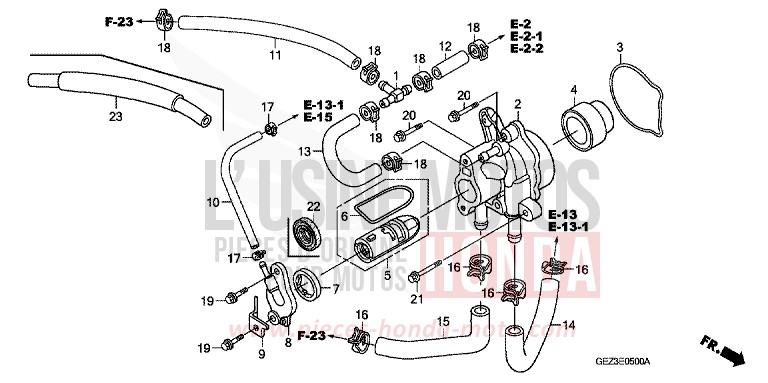WATER PUMP for Zoomer SHASTA WHITE (NH138) from 2006
